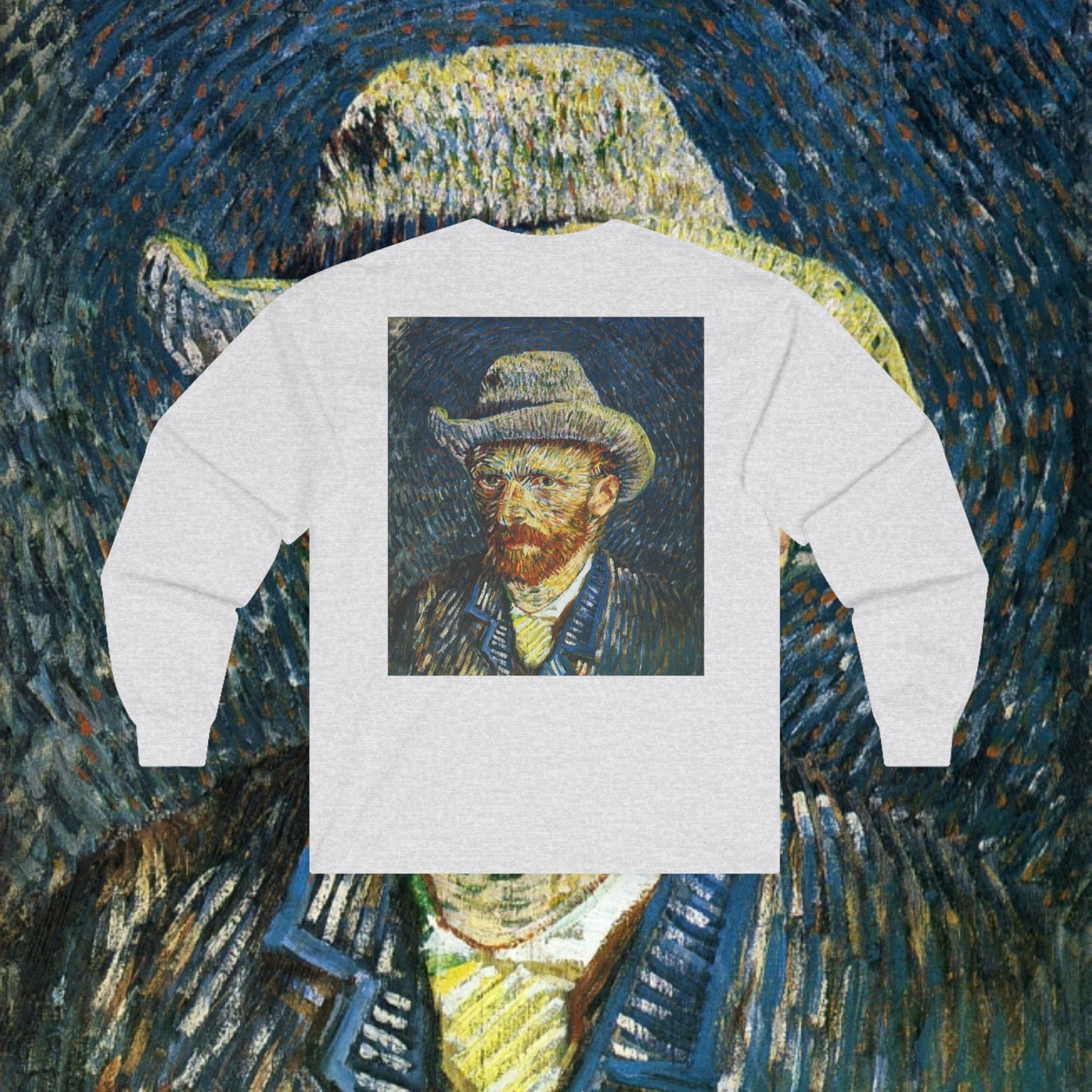 Vincent Van Gogh Portrait Long Sleeve Tee — Arabic Script Art Shirt