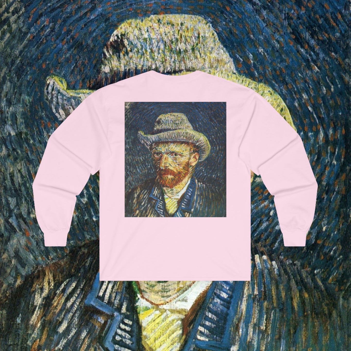 Vincent Van Gogh Portrait Long Sleeve Tee — Arabic Script Art Shirt