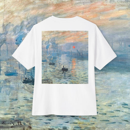 Boxy Tee - Arabic Calligraphy Front & Monet Back Art Shirt